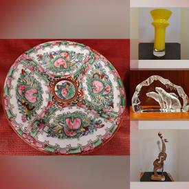 MaxSold Auction: This online auction features trumpet vases, art pottery, collector whickey jugs, antique egg coddler, jewelry, vintage children’s books, antique art books, Inuit art, Nascar collectibles, decanters, botanical prints, teacup/saucer sets, garden art, framed wall art,  Quimper plates and much more!