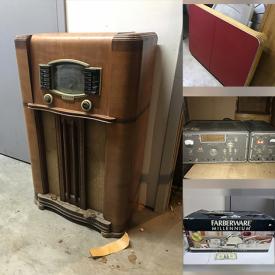 MaxSold Auction: This online auction features antique Zenith radio, bedroom set, stereo components, printer, kitchenware, NIB elliptical glider, hand tools, metal sign, power tool, trolling motors and much more!