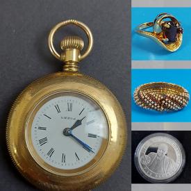 MaxSold Auction: This online auction features sterling silver jewelry, coins engagement ring, costume jewelry, natural pearls, banknotes, vintage books, Inuit art, antique sewing machine, Royalty plates, Fiestaware pitcher, cedar chest, antique iron bed and much more!