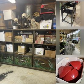 MaxSold Auction: This online auction features items such as a Large Wooden Shelf, Highchairs, Racks, Shelves, Cover Tent, Restaurant gauntlets, Tea Cup Sets, Beverage Glasses, Copper Mugs, Salad Bowls, Restaurant Fruit Slicer and much more!