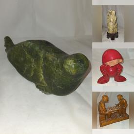 MaxSold Auction: This online auction features Inuit soapstone carving, antique Italian oil painting, Georg Jensen sterling spoon, vintage Pyrex, antique uranium glass, Lego kits, antique jade carving, art glass, vintage Chinese ginger jars, Mexican tiles, Royal Doulton figurines, glass decanter, antique jewelry Chinese box, Lilliput Lane castle statues, Haida art, Delft Holland Blueware, MCM teak guitar wood art, model cars, NIB Funko pops and much more!