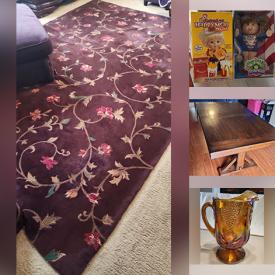 MaxSold Auction: This online auction features jewelry, frames, furniture, over toaster, glass decor, Royal Albert Bone chinaware, motorcycle tires, serving set, makeup palette, Barbies, Beanie Babies, Rollerblade, bike, books, frames, toys, clothing, hats, pottery, purses, rugs and much more!