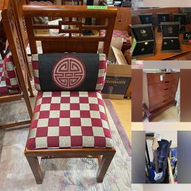 MaxSold Auction: This online auction features 925 silver jewelry, electric guitars, furniture such as carved wooden tables, wooden chairs, cabinets, upholstered sofas, dressers and desk, home decor, office supplies and much more!