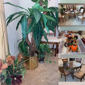 MaxSold Auction: This online auction features furniture such as dining table sets, lounge chairs, corner curio, end tables, half-moon table, swivel chair, vintage chairs and others, rugs, lamps, Annalee dolls, storage boxes, palm tree decor, small kitchen appliances, Heritage Mint dolls, barware, vases, Willit’s cat sculptures, faux plants, standing metal clock and much more!