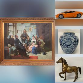 MaxSold Auction: This online auction features Original oil painting signed, Persian rugs and runner, Murano art glass, brass figurine, porcelain ginger jar, signed original watercolor painting, vases, acupuncture body models, hand-tufted rugs, acoustic guitar, vintage copperware, model vehicles and much more.