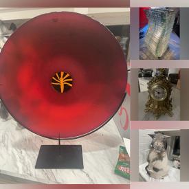 MaxSold Auction: This online auction features art cat pottery, candle sticks, glassware, bowl, light fixtures, antique Chinese chess set, chairs, art work, jewelry, bowls, vases, lamps and much more.