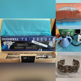 MaxSold Auction: This online auction features telescope, framed prints, vintage bowling shoes, vintage suitcases, board games, Mexican marble ashtrays, coins, jewelry, TV, DVDs and much more!
