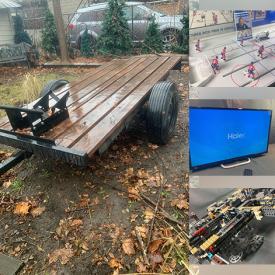 MaxSold Auction: This online auction features tabletop hockey, flatbed trailer, patio chairs, golf clubs, trombone, TV, sewing machine, toys, Legos, power tools, video game console & games, stein, carousel horse statue, DVDs, beer taps, stamps, coins and much more!