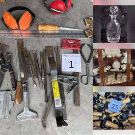 MaxSold Auction: This online auction features power & hand tools, gardening tools, maple syrup equipment, fabric, vintage silk thread, antique glass light globes, Homer Laughlin dinnerware, decanter, yarn, and much more!!