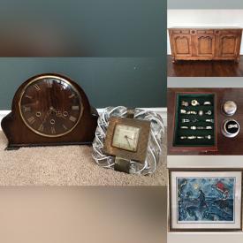 MaxSold Auction: This online auction features sideboard, area rug, mirrored cabinet, desk, framed wall art,  Ethan Allen armoire, vinyl records, electric wood stove, stereo receiver and much more!