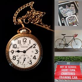 MaxSold Auction: This online auction features pocket watch, vintage bike, watches, Coast Salish art, sterling silver, MCM table & lamp, Copeland Spode Jasperware, antique Remington typewriter, stone carving, Tripolina folding chair, Slingerland drums, laboratory glass, leather working tools, and much, much, more!!