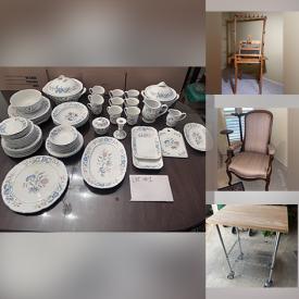 MaxSold Auction: This online auction features Villeroy & Boch china, Lenox, crystal ware, Christmas decor, furniture such as dining table with chairs, antique chair, and antique twin bed, digital cameras, kitchenware, framed artwork, weaving loom and much more!