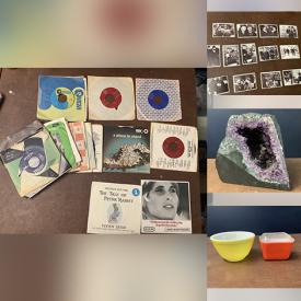 MaxSold Auction: This online auction features MCM pottery, cloisonné vase, vintage vinyl records, vintage toys, The Beatles memorabilia, amethyst geode, art glass, vintage Pyrex, Chinese garden stool, costume jewelry, beauty appliances, wine accessories, vintage swag lamp, boogie boards and much more!