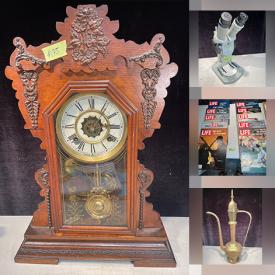 MaxSold Auction: This online auction features brass teapots, vintage pottery, bowls and plates, clocks, wall art, Life, Penthouse, Playboy magazines, oil lamps, art deco candleholders, digital toaster, unusual barometer, vinyl records, vintage books, small kitchen appliances, trinket box, vintage whisky container, Christmas items, motion light, antique books, Murano glass, porcelain doll, toys, lighting fixtures, Karcher power washer, Vtech telephone system and much more!