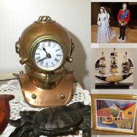 MaxSold Auction: This online auction features a Bluenose boat model, propellers, nautical art, display cabinet, leather reclining chair, Royal Doulton figurines such as Optimism from the Art Deco collection, The Wizard, The Judge, Home Again, Sweet Dreams, Hope, Winter, Royal family, Royal Worcester and much more!