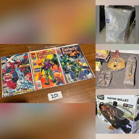 MaxSold Auction: This online auction features comics, vinyl records, vintage board games, sports trading cards, women’s clothing, collectible porcelain dolls, wood masks, NIB electric skillets, women’s handbags, vintage pottery planters, jewelry, Pyrex and much more!