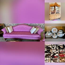 MaxSold Auction: This online auction features fine china, furniture such as MCM sofa, wood armoire, buffet with mirror, end tables and king-size beds, home decor, costume jewelry, lamps, CDs, DVDs, vinyl albums, kitchenware and much more!