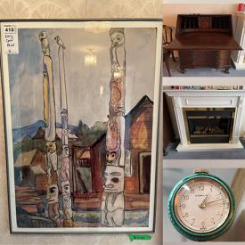 MaxSold Auction: This online auction features Emily Carr print, secretary desk, art glass, electric fireplace, Jasperware Wedgwood, small kitchen appliances, vintage Pyrex, sterling jewelry, patio furniture, vintage Denmark furniture, Hummels, hand tools, TVs and much more!