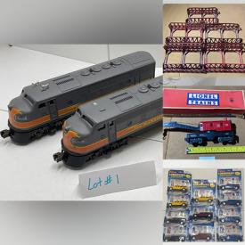 MaxSold Auction: This online auction features Lionel train cars, tracks, vintage Road Champs service center, train parts and accessories, tools, motorcycle models, Texaco truck lot, Tootsie Toy diecast, diecast 18-wheelers, tankers, Ertl dime banks, airplane models, Majorette majokit and much more!