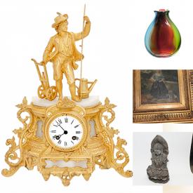 MaxSold Auction: This online auction features watches, paintings, lamps, cameras, mantle clock, bag, vases, decanter, goblets, Victorian doll and much more!