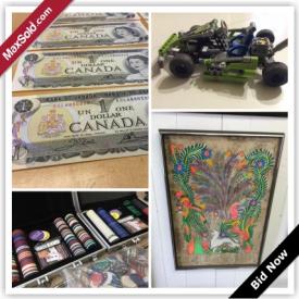 MaxSold Auction: This online auction features Ten Uncirculated 1973 One Dollar Bills, coffee table books, art books, vintage toys, hockey jerseys, vintage coca-cola, salt and pepper, Poker Chip Cases, Blue Mountain Pottery, Small Bean Crock and much more!