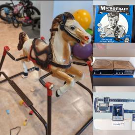 MaxSold Auction: This online auction features a vintage microscope kit, vintage 1960s rocking horse, vintage cash register bank, electronics, vintage Eastman brownie camera, vintage Polaroid camera, vintage ViewMaster, vintage Spawn action figure, accessories, vintage Ho trains, deluxe tripod, games, vases, portable transceivers, vintage scale, sabre saw, Star Wars sculpture puzzle and much more!