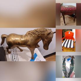 MaxSold Auction: This online auction features a mini patio set, chaise lounge, bags, accessories, jewelry, cast iron horsehead door knockers, sculptures, tools and hardware, shoes, clothing, Ecoflex dog crate and other dog items, Waverly towel set, rugs, lamps, kitchenware, Echo Dot, electronics, sitting camel decor, wall art, foldup brass stand, antique chair, cleaning supplies, silverware, seasonal decor, tabletop fountain, Yakima ski rack and much more!