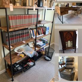 MaxSold Auction: This online auction features 32” Vizio TV, framed artwork, furniture such as wooden desk, antique scroll table, leather recliner, end tables, and china cabinet, office supplies, books, cameras, lamps, costume jewelry, small kitchen appliances, glassware and much more!