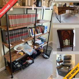MaxSold Auction: This online auction features 32” Vizio TV, framed artwork, furniture such as wooden desk, antique scroll table, leather recliner, end tables, and china cabinet, office supplies, books, cameras, lamps, costume jewelry, small kitchen appliances, glassware and much more!