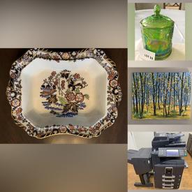 MaxSold Auction: This online auction features a Kyocera photocopier/printer, wall art, oak table, linens, Royal Albert china, silver tea set, video frame, pearl necklaces and other jewelry, Topps hockey cards, framed prints, framed blackboard, Amherst Japan meat bowl, wooden dresser, chainsaw and much more!