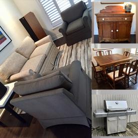 MaxSold Auction: This online auction features table and chairs, pine cabinet, dresser, highboy, rug, BBQ, treadmill, sewing machine, popcorn maker, armchair, towel rack and much more.