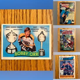 MaxSold Auction: This online auction features comics, sports trading cards, Harley Davidson cards, autographed sports photos, graphic novels, sports collectibles, vinyl records, Star Wars collectibles and much more!