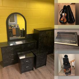 MaxSold Auction: This online charity auction features violins, soundboards, bedroom suite, side tables, utility shelving, amplifiers, speakers, children’s toys, light fixtures, antique bottles and much more!