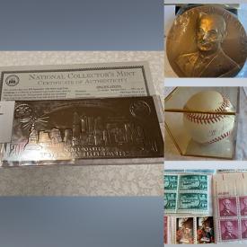 MaxSold Auction: This online auction features Lincoln penny collections, vintage Hess truck, post cards, signed jersey, coins, trading cards, comic books, books, stamps, pennies, vintage tumbleball game, star wars figurines, dolls, non-sports trading cards,  silver leaf, vintage puzzles, Smurf figurines, vintage masks, military medals, vintage medals, signed sports cards, dolls and much more.