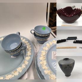 MaxSold Auction: This online auction features flatware, collector plates, electric fireplace, Audubon plates, teacup/saucer sets, china storage cases, vinyl records, trains magazines, Roseville pottery, Wedgwood, Art Deco style pottery, HO trains & accessories and much more!