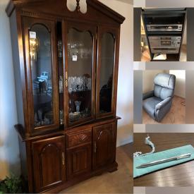 MaxSold Auction: This online auction features items such as Tables, Chairs, Cabinets, Decorative glass, Frames, Electronics, Books, Flower pots, sofas, Kitchen utensils, Cookware, Rug and much more!