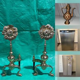 MaxSold Auction: This online auction features Brass Genghis Kahn, armchair, sports rack, end table, brass lamps, mini refrigerator, rolling cart, animal cage, bike racks, office desk, and steel storage cabinet. Also includes vehicle cover for BMW, Lodge cast iron, sanitizer wipes, corner desk, Coca Cola soda crate, poker picture and much more!