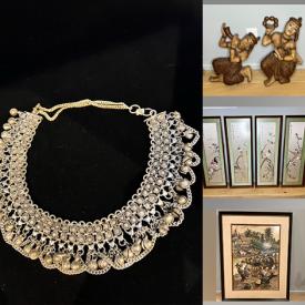 MaxSold Auction: This online auction features silver barware, antique mantle clock, vintage jewelry, lacquer boxes, Chinese embroideries, antique Thai howdah, Malaysian batiks and much more!