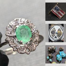 MaxSold Auction: This online auction features jewelry such as emerald and diamond ring, 14k gold, sterling silver, turquoise, pocket watches, retro electronics and much more!