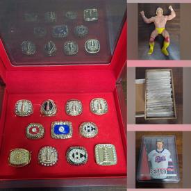 MaxSold Auction: This online auction features comics, replica rings, action figures, WWE championship belts, sports jerseys, sports collectibles, sports trading cards and much more!