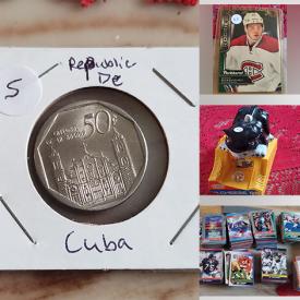 MaxSold Auction: This online auction features vintage transistor radio, coins, toys, die-cast vehicles, Pokemon cards, sports trading cards, beer glasses, vintage crystal decanters, art glass, Susan Farber Canadian-made masks, comics, Funko Orbz and much more!