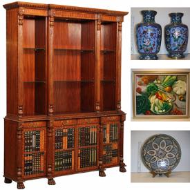 MaxSold Auction: This online auction features Longaberger baskets, framed paintings, furniture such as mahogany breakfront, leather armchair, accent tables and Thomasville credenza, luggage, handmade pottery, lamps, Dewalt power tools and much more!