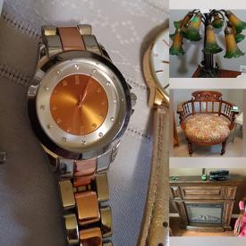 MaxSold Auction: This online auction features home theatre equipment, Wedgewood dishware, games, watches, tulip lamp, area rugs, oil lamps, sleigh bed, armchairs, TV, electric fireplace, teacup/saucer sets, wicker furniture and much more!