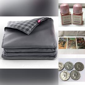 MaxSold Auction: This online auction features new items such as weighted blanket, sheets, beauty products, perfumes, cheese cutters, binoculars, phone accessories, VR headset, nail polish, zippers, uniforms, and nesting dolls, stamps, vinyl records, comics, coins, video games, Swarovski jewelry, ukulele and much more!