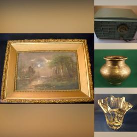 MaxSold Auction: This online auction features antique painting, art glass, antique glassware, vintage costume jewelry, wood carvings, vintage radios, vintage comics, vintage tins, Corgi toys and much more!