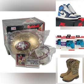 MaxSold Auction: This online auction features boots, Nintendo game controller, Funko pop avatar, themed mugs, ceramic pitcher, Mickey Mouse figurine, plates and much more.