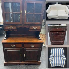 MaxSold Auction: This online auction features various items such as China hutch with display glass doors, Love seat, Couch, China cabinet Five drawer dresser and much more!