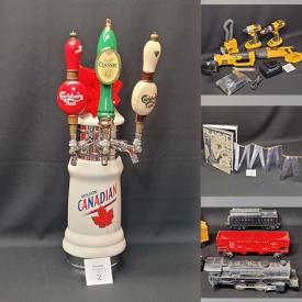 MaxSold Auction: This online auction features vintage pub tap, vintage toys, Dewalt tools, electric guitar with amp, Sony PSP, Nintendo DS, DVDs, vintage cameras, speakers, vintage movie reels, winter jackets, vinyl records and much more!