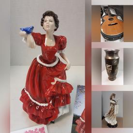 MaxSold Auction: This online auction features Royal Doulton figurines, Indigenous art & stoneware, guitar, teacup/saucer sets, milk glass, power tool, fabric, stained glass, Pokemon & Yugioh cards, porcelain butterflies, art glass, costume jewelry, gold rings, coins and much more!