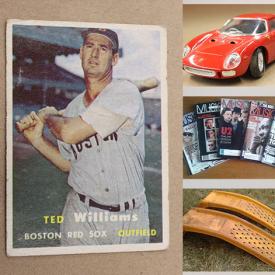 MaxSold Auction: This online auction features sports trading cards, CDs, scale-model cars, oriental rug, puzzles, coins, vintage magazines and much more!